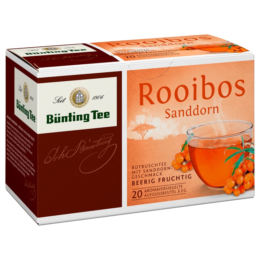 Bünting Tee Rooibos Sanddorn 40g, 20 Beutel